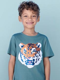 Menino 2-14 anos-T-shirts, polos-T-shirt Basics, motivos com lantejoulas reversíveis, para menino