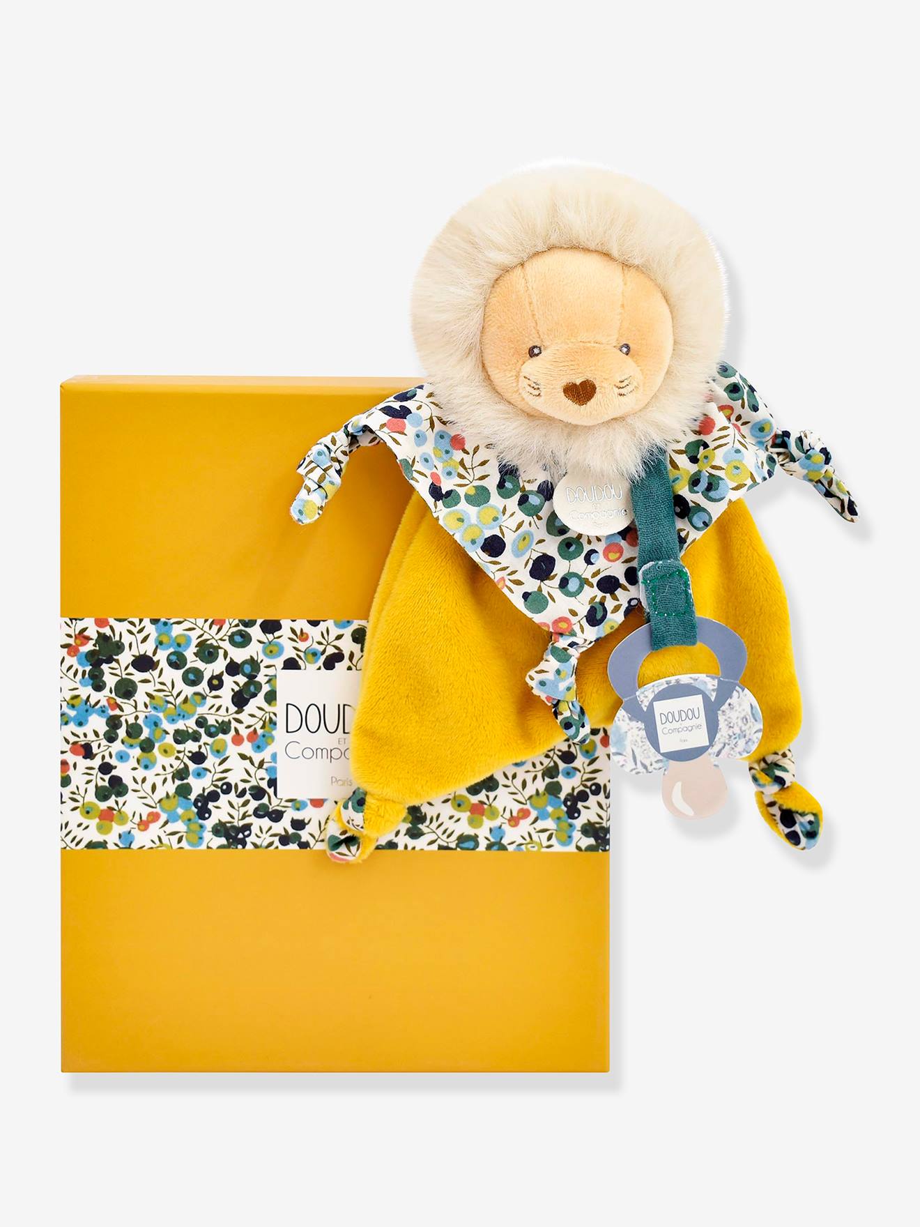 Porta-chupetas - DOUDOU ET COMPAGNIE amarelo