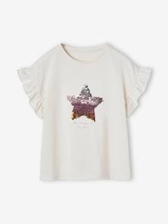 Menina 2-14 anos-T-shirts-T-shirt com lantejoulas reversíveis, para menina