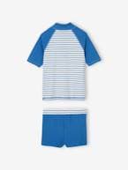 Conjunto de banho anti-UV, t-shirt + calções, para menino azul-azure 