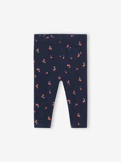 Bebé 0-36 meses-Leggings estampadas, em canelado, para bebé