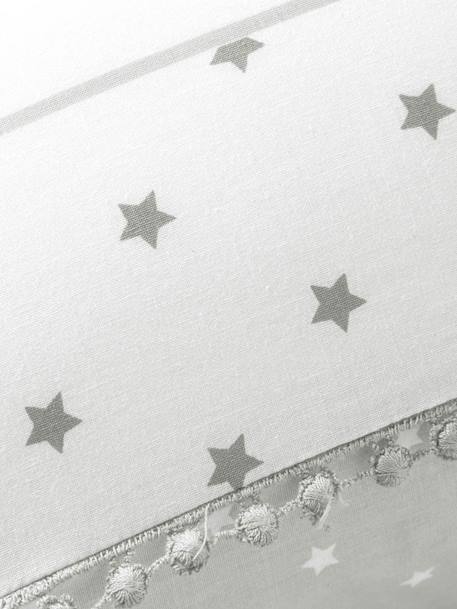 Conjunto capa de edredon + fronha de almofada Chuva de estrelas Branco estampado 