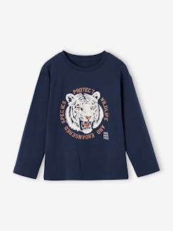 Menino 2-14 anos-T-shirts, polos-Camisola com tigre para menino