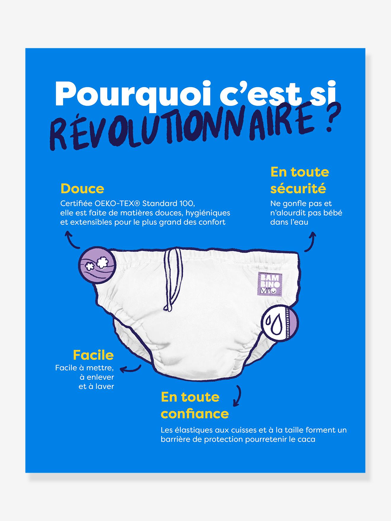 Fralda de banho lavável, 1-2 anos (9-12 kg), BAMBINO MIO laranja