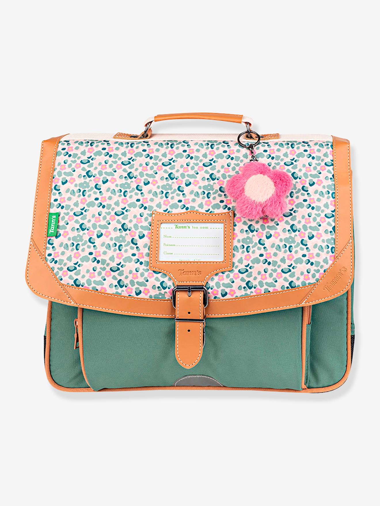 Mochila tipo pasta, Iris da Tann's verde estampado