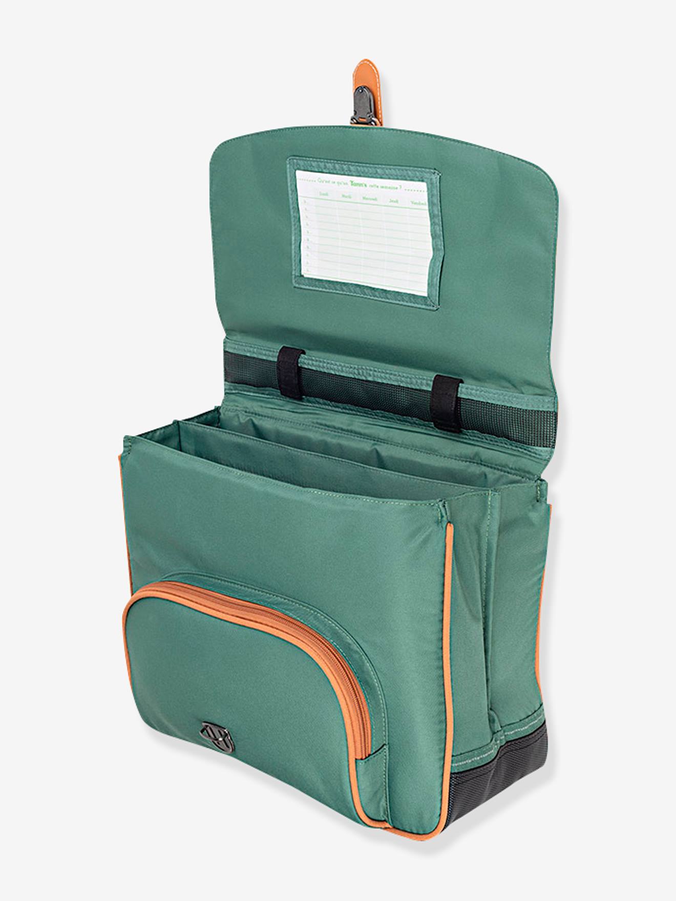 Mochila tipo pasta, Iris da Tann's verde estampado