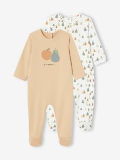 Bebé 0-36 meses-Lote 2 pijamas Frutas, em interlock, para bebé