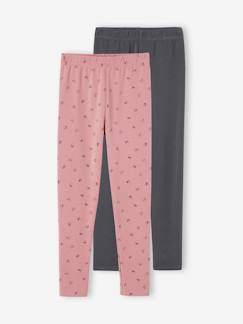 Menina 2-14 anos-Lote de 2 leggings Basics, para menina