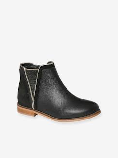 Calçado-Calçado menina (23-38)-Botins-Botas em pele, com fecho e elástico, para menina