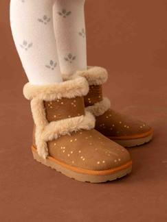 Calçado-Botas impermeáveis, com fecho e pelo, para menina