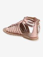 Sandálias em pele, para menina Branco claro liso+Prateado multicolor+PRETO ESCURO LISO COM MOTIVO+Rosa fúchsia+Rosa-pálido metalziado 