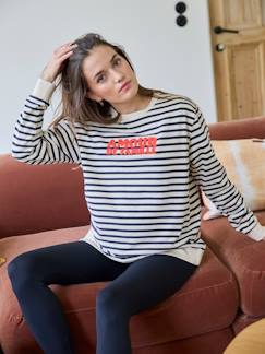 Roupa grávida-Sweat estilo marinheiro "amour de famille", para grávida