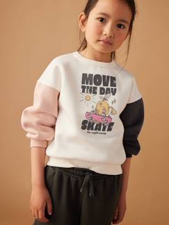 Menina 2-14 anos-Sweat colorblock, com motivo lúdico, para menina