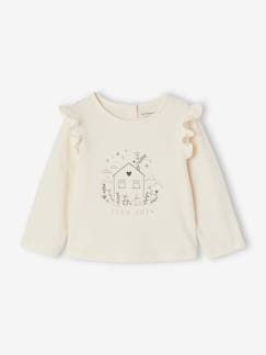 Bebé 0-36 meses-T-shirts-Camisola com folhos, estampada, para bebé