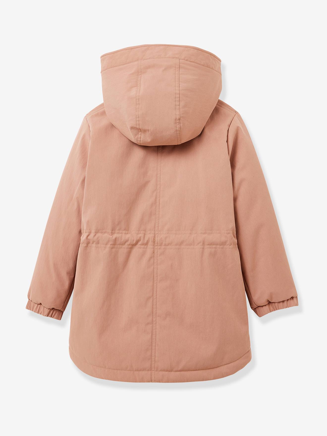 Parka da CYRILLUS, com forro em imitação pelo, para menina rosa