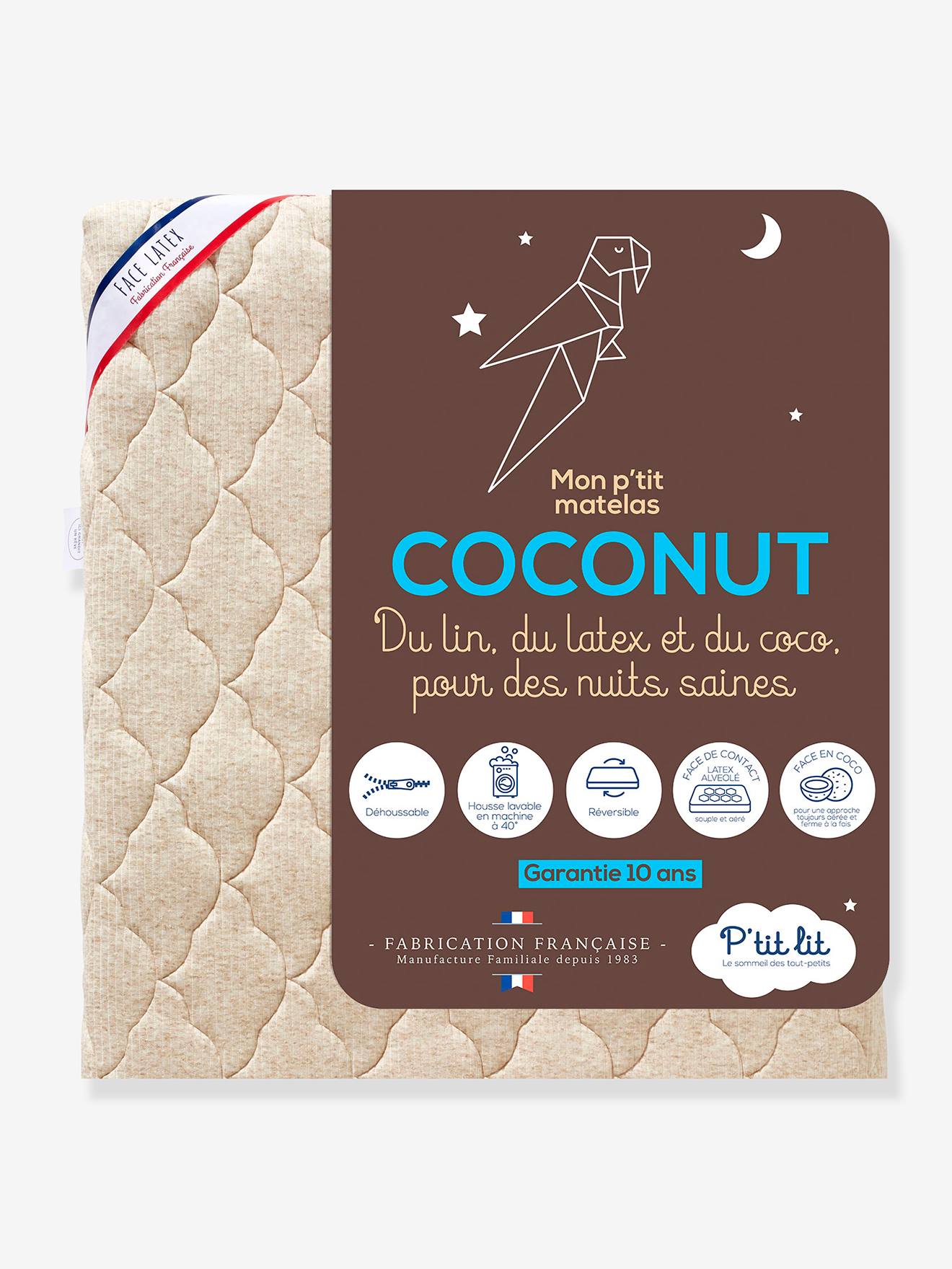 Colchão termorregulador Coconut, com capa amovível, para bebé branco