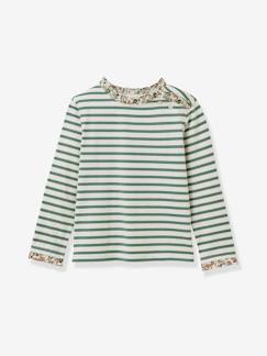 Menina 2-14 anos-Camisola estilo marinheiro em tecido Liberty, para menina - algodão bio, da CYRILLUS