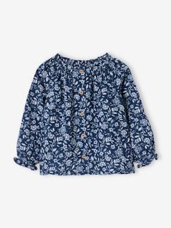 Bebé 0-36 meses-Blusa às flores, em gaze de algodão, para bebé menina