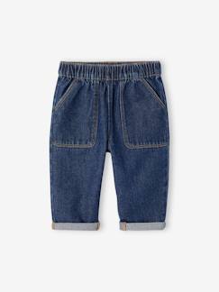 Jeans com cós elástico, para bebé