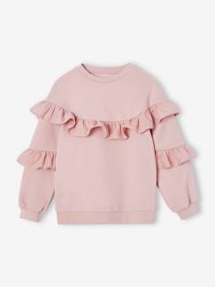 Menina 2-14 anos-Sweat com folhos, para menina