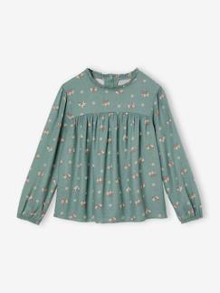 Menina 2-14 anos-Blusas, camisas-Blusa às flores, para menina