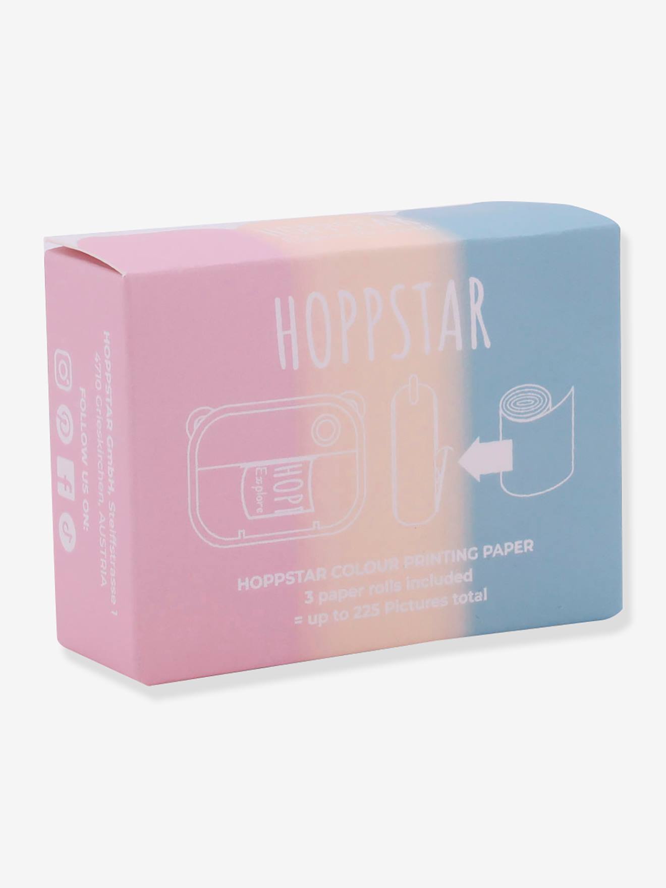 Pack de 3 rolos de papel térmico colorido, HOPPSTAR multicolor
