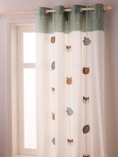 Têxtil-lar e Decoração-Decoração-Cortinado translúcido, com ilhós e estampado aos animais, Green Forest