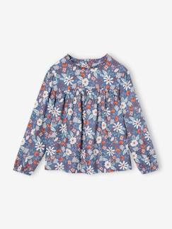 Menina 2-14 anos-Blusas, camisas-Blusa às flores, para menina