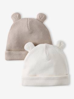 Bebé 0-36 meses-Lote de 2 gorros, em algodão, recém-nascido