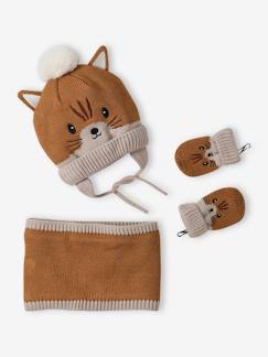 Bebé 0-36 meses-Acessórios-Conjunto animal, com gorro + gola snood + luvas, para bebé