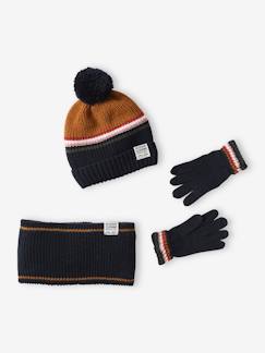 Menino 2-14 anos-Conjunto gorro, gola snood e luvas, 2/3 anos