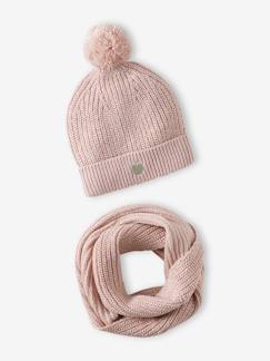 Menina 2-14 anos-Conjunto gorro e gola snood, para menina