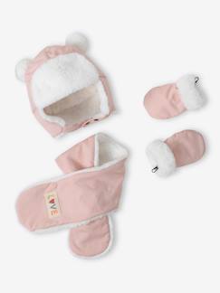 Bebé 0-36 meses-Acessórios-Conjunto gorro + cachecol + luvas, para bebé