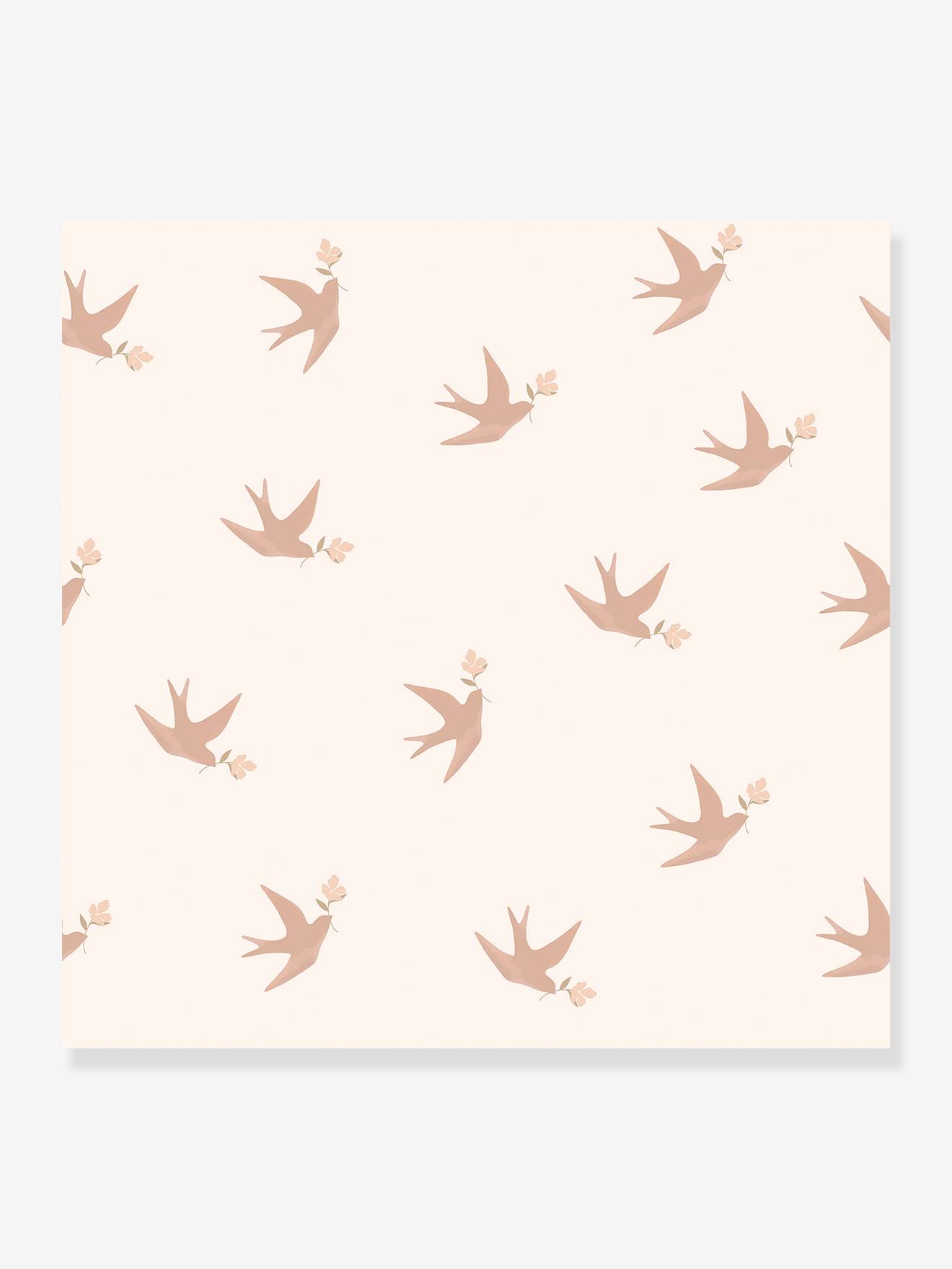 Papel de parede As Andorinhas, da LILIPINSO rosa