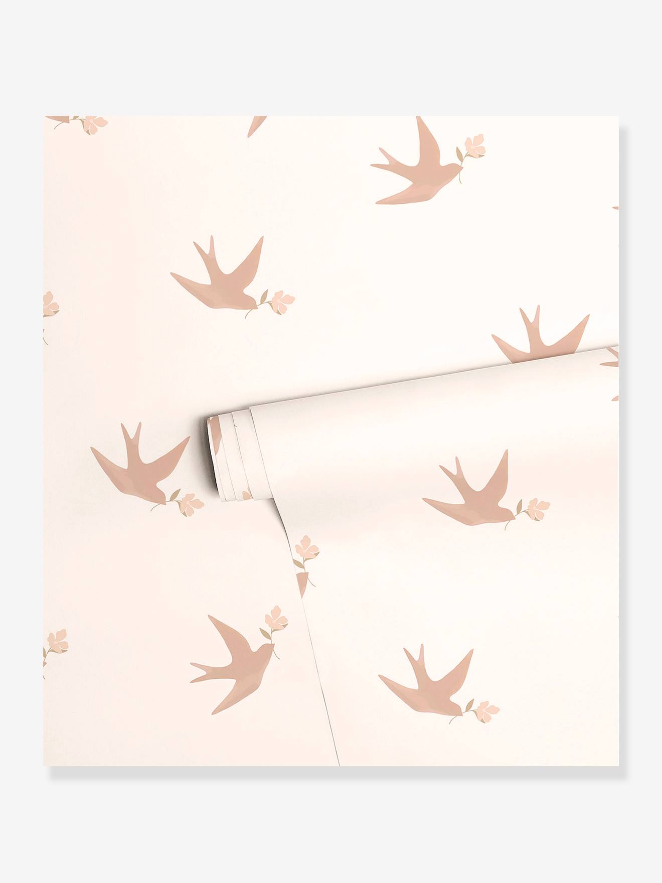 Papel de parede As Andorinhas, da LILIPINSO rosa