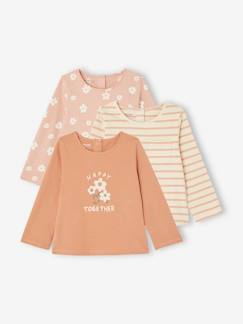 Bebé 0-36 meses-T-shirts-Lote de 3 camisolas Basics, para bebé