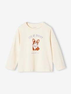 Menina 2-14 anos-T-shirts-Camisola com cão, de mangas compridas, para menina