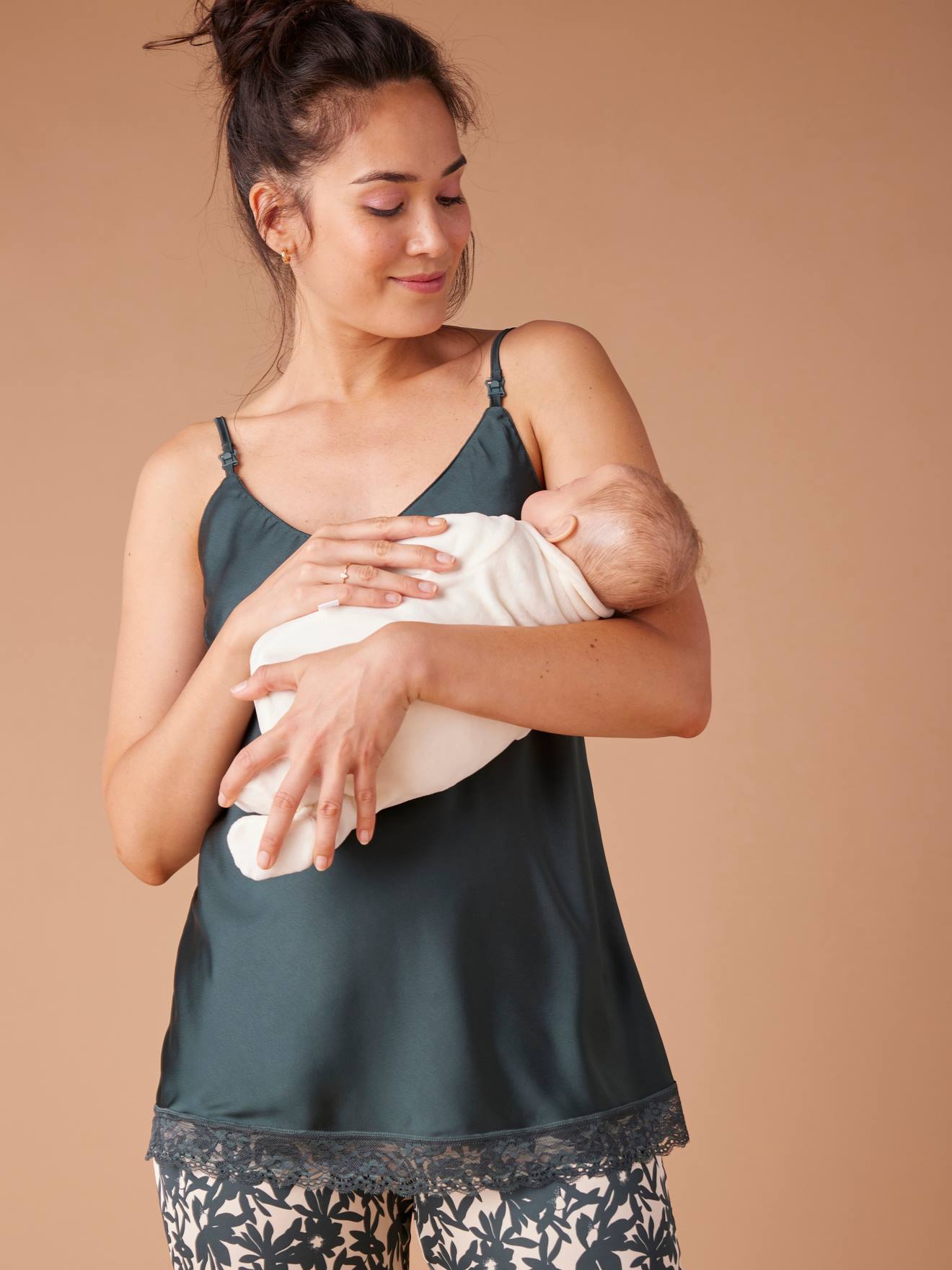 Conjunto homewear de 3 peças, para grávida, da ENVIE DE FRAISE verde-abeto