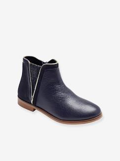 Calçado-Calçado menina (23-38)-Botas em pele, com fecho e elástico, para menina