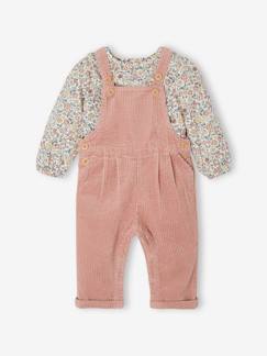 Bebé 0-36 meses-Conjunto blusa + jardineiras de bebé