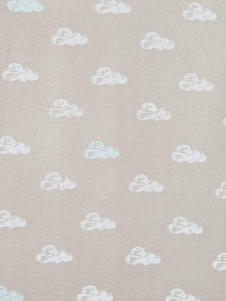 Lote de 2 capas de proteção universais para colchão de alcofa, da Vertbaudet Branco+Cinza/nuvens 