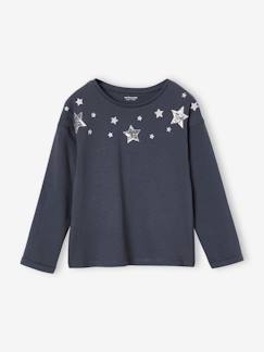 Menina 2-14 anos-T-shirts-Camisola de Natal com estrelas brilhantes, para menina