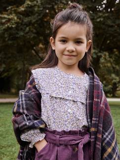 Menina 2-14 anos-Camisa com folho, para menina