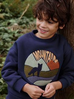 Menino 2-14 anos-Camisolas, casacos de malha, sweats-Sweat lobo, com forro polar, para menino