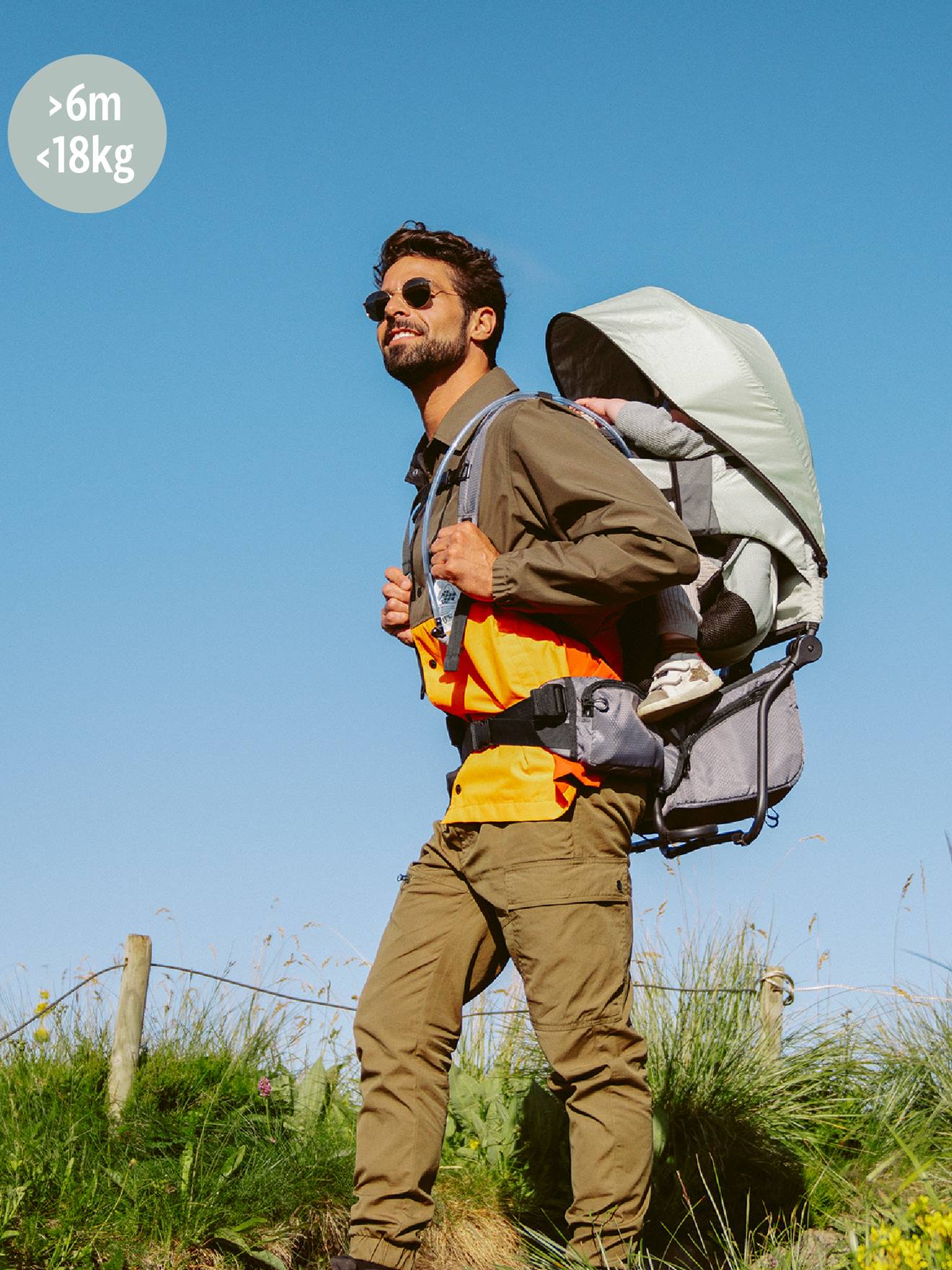 Porta-bebé para caminhadas, MOOV & HIKE da BABYMOOV verde