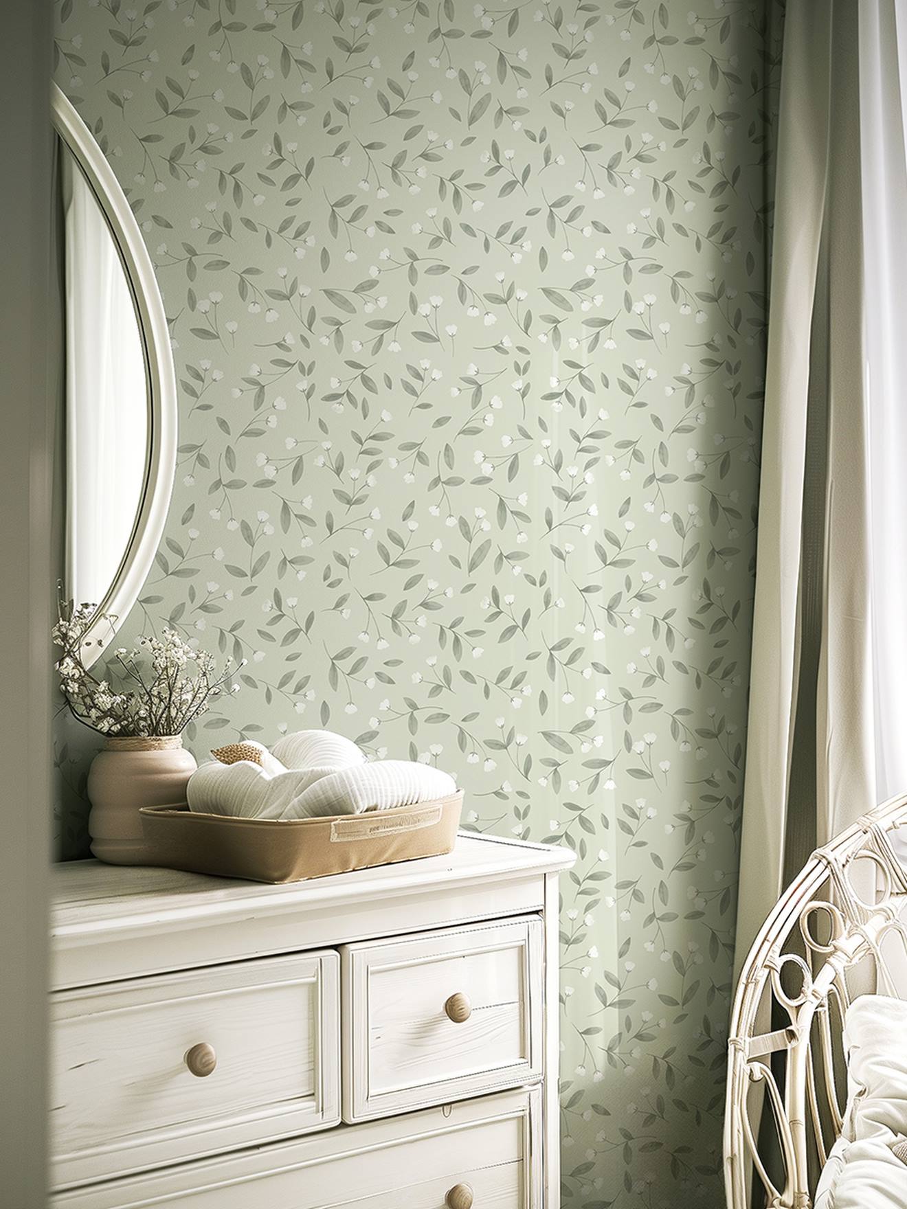 Papel de parede Lindos Botões, da LILIPINSO verde