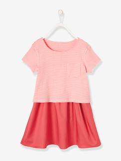 Reversíveis-Vestido reversível, bimatéria, para menina