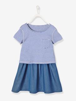 Reversíveis-Vestido reversível, bimatéria, para menina