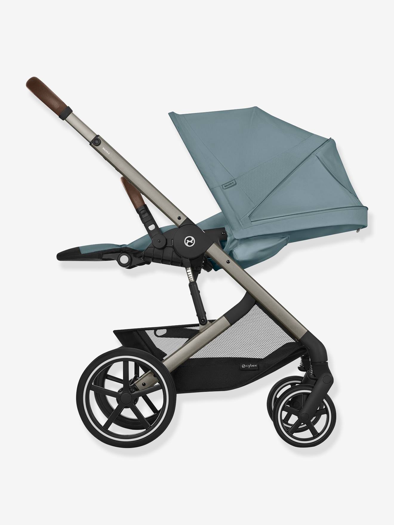 Carrinho de bebé todo o terreno, Balios S Lux 2024 - Chassis preto e assento Moon Black - CYBEX azul