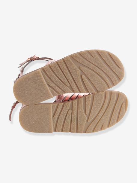 Sandálias em pele, para menina Branco claro liso+Prateado multicolor+PRETO ESCURO LISO COM MOTIVO+Rosa fúchsia+Rosa-pálido metalziado 